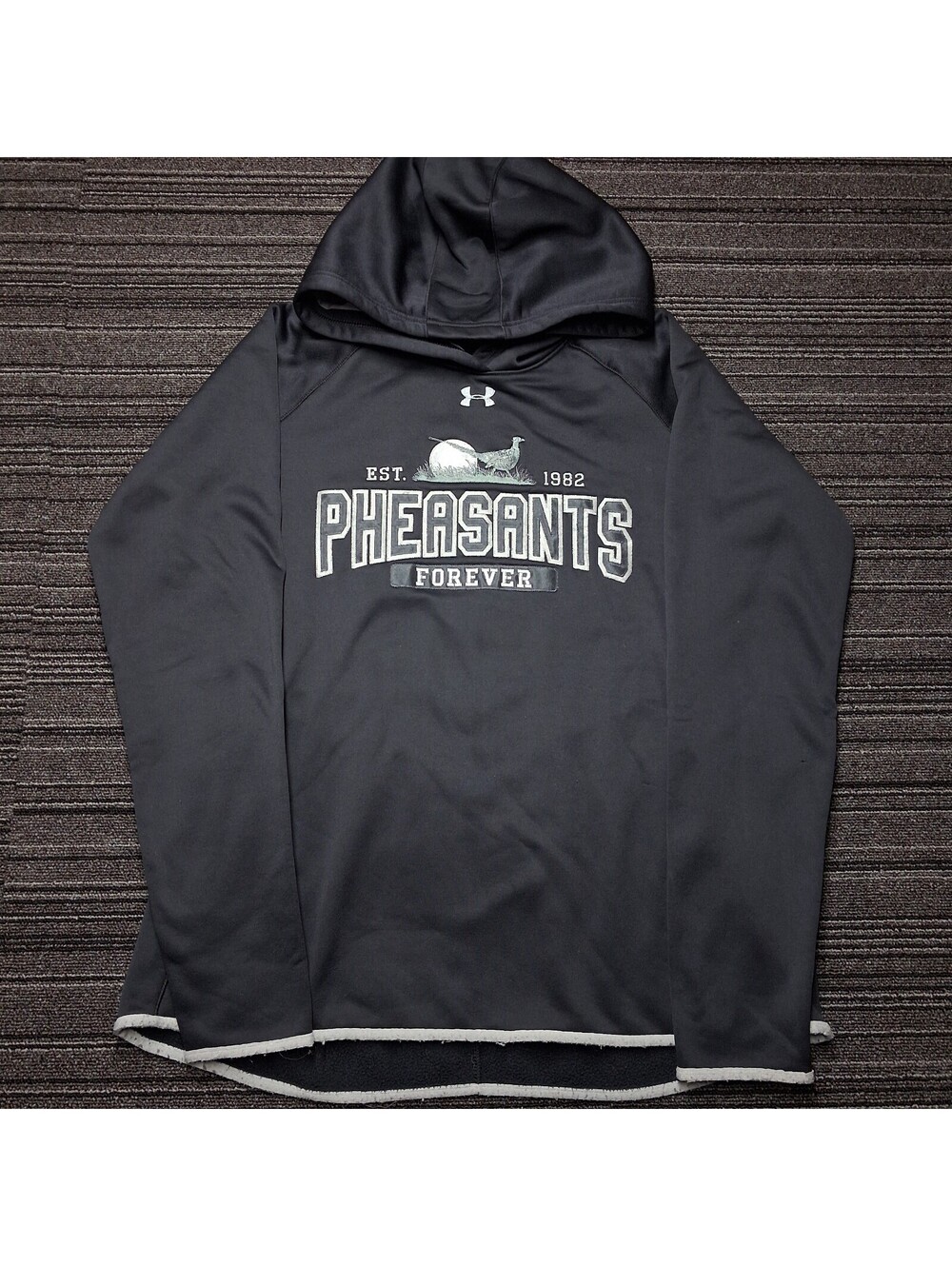 Under Armour Pheasants Forever Hoodie Mens XL Black Hunting Pullover Sweatshirt